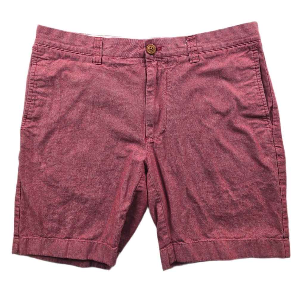 J.Crew Gramercy Shorts Mens 32 Red Cotton Flat Front 9" Inseam